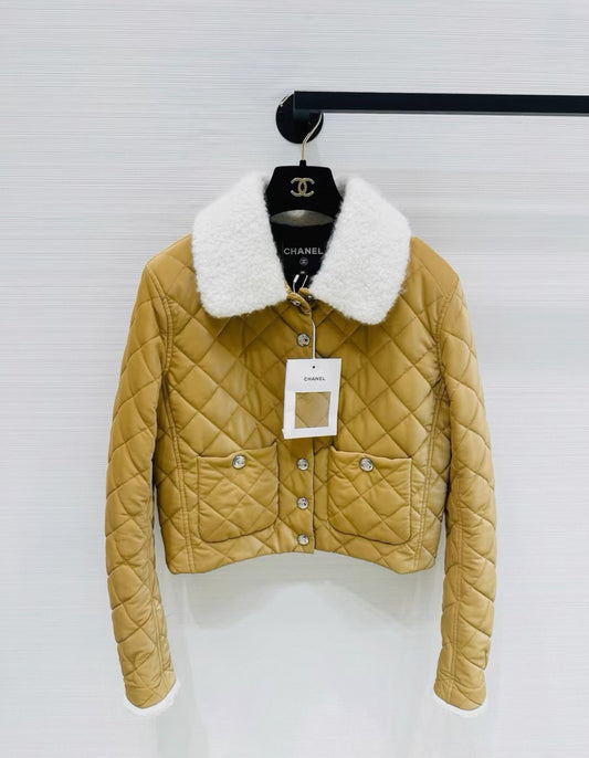 Chanel 24N Camel Quilted Padded Jacket