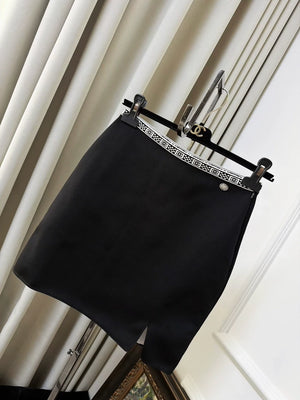 Chanel black midi skirt