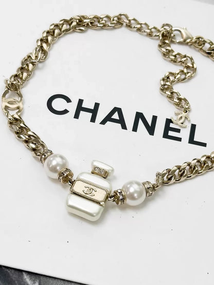 Chanel Spring/Summer 2022 Collection No. 5 white perfume bottle choker necklace