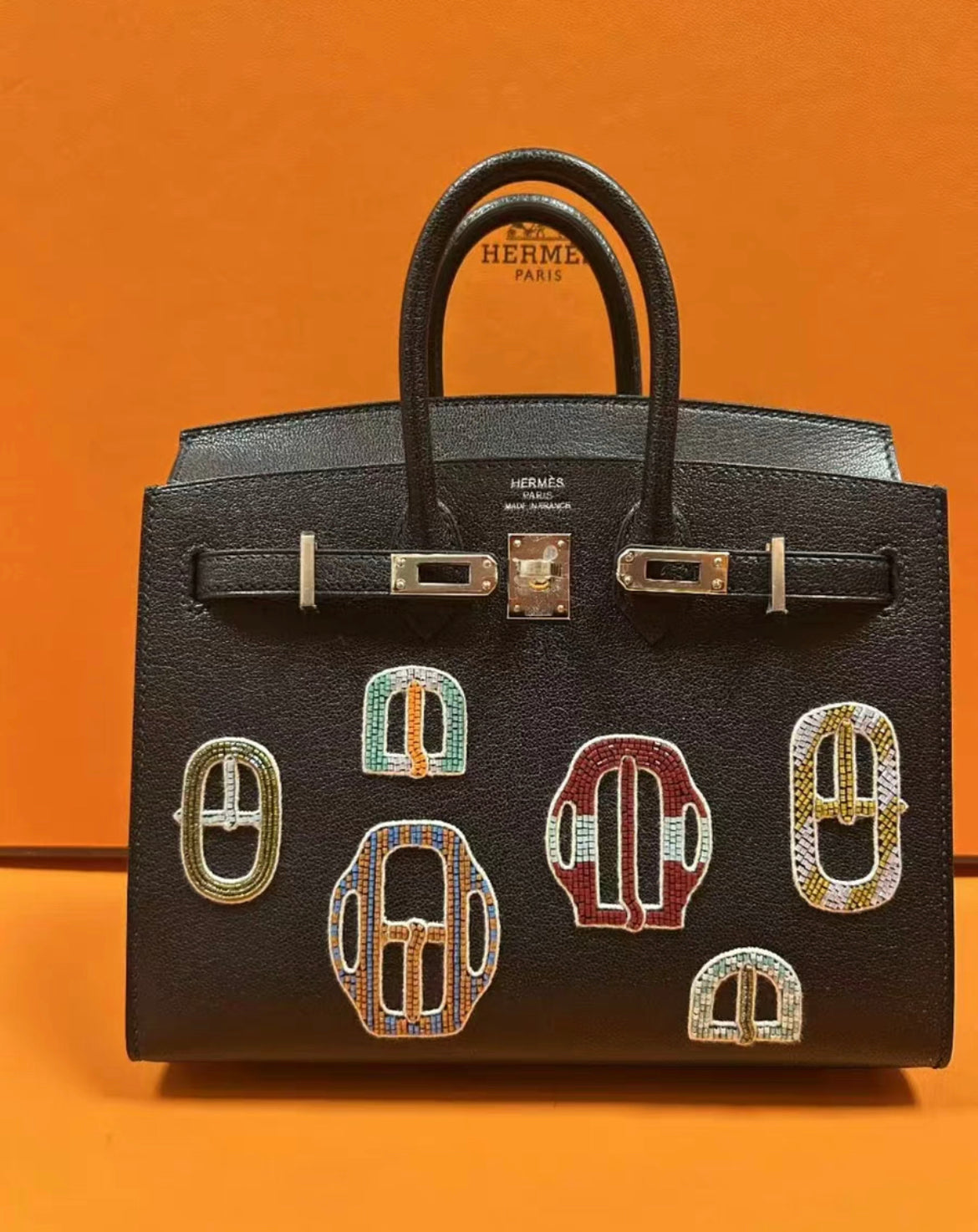 Limited Edition Hermes Birkin 20 Sellier Bouclerie Moderne Black Chèvre Palladium Hardware