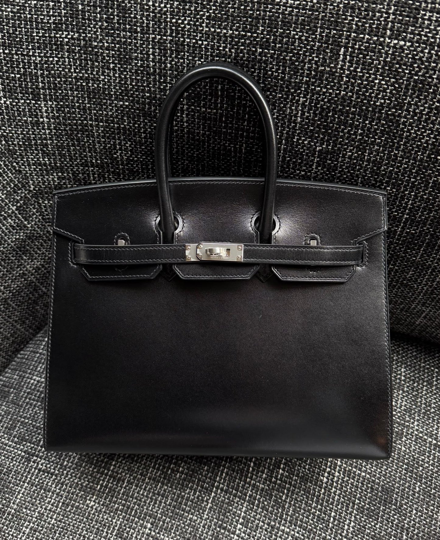 Hermes Birkin 25 black box sellier palladium hardware