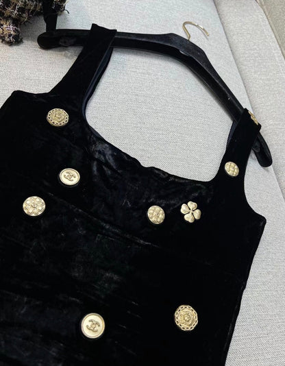 Chanel 21A black Velvet top