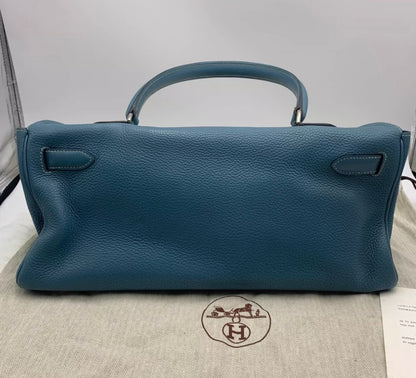 HERMES shoulder Kelly Blue Denim Togo Leather palladium hardware