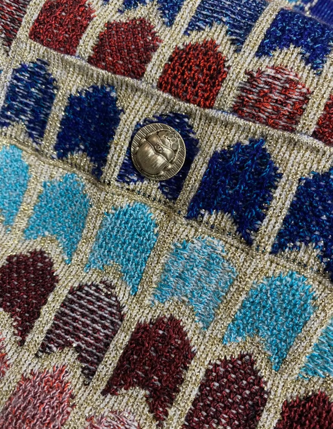 Chanel 19A Turquoise, Red 
Blue Dress