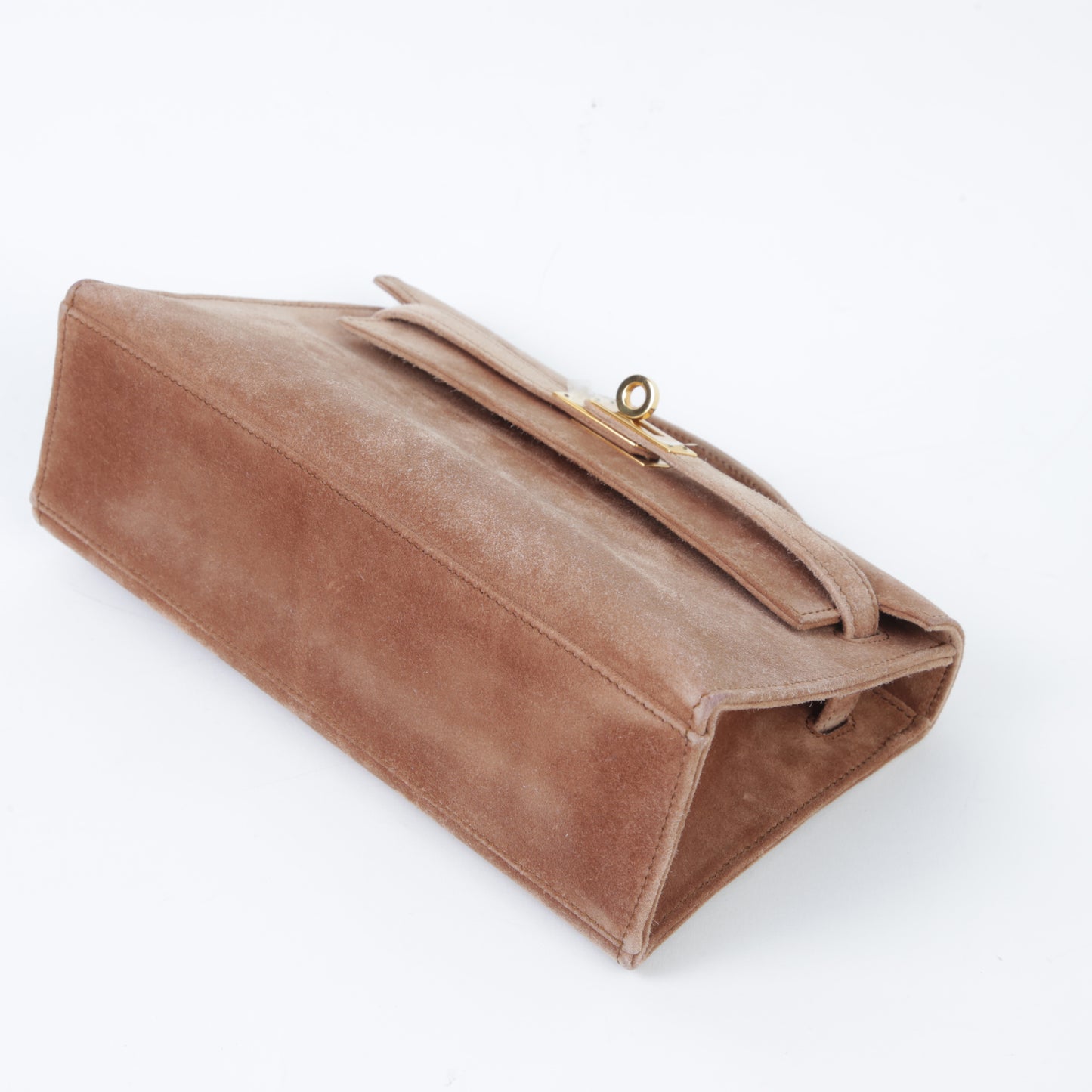 HERMÈS Kelly Pochette Doblis Suede Gold hardware Square