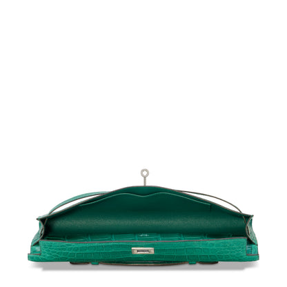 Hermes Kelly Cut Malachite Matte Crocodile Leather with palladium hardware