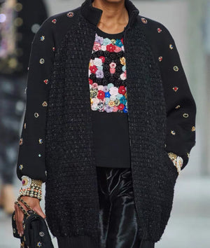 Chanel 22A Black Jewelry Coat