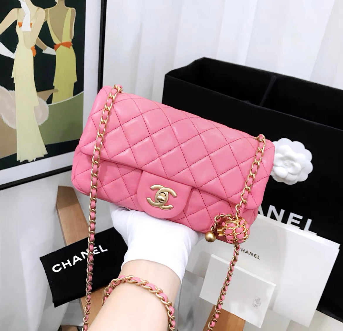 Chanel Pink Mini Rectangular Flap Bag