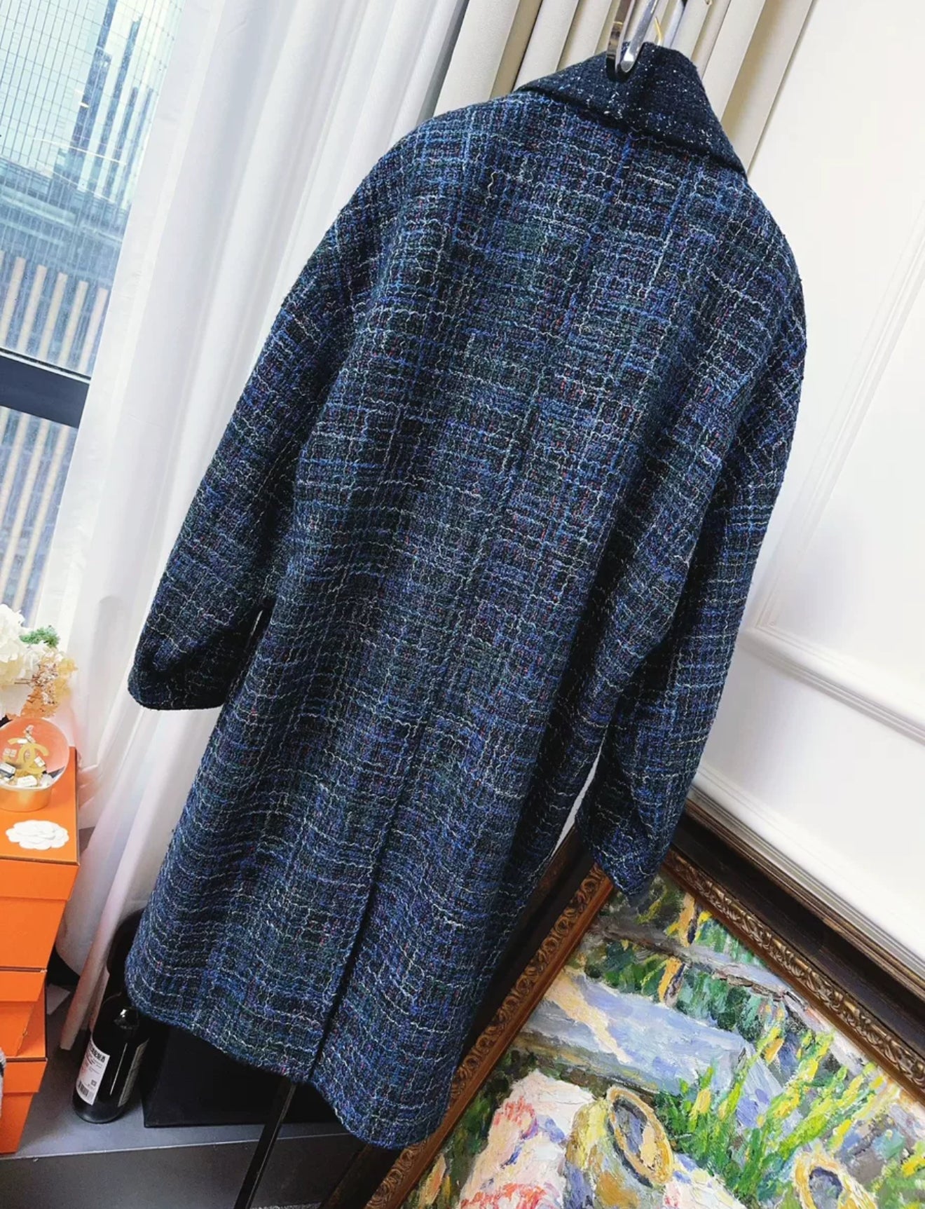 Chanel 22S Blue tweed Coat