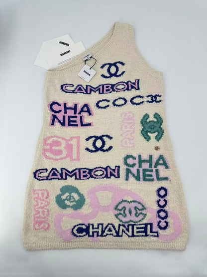 Chanel 23P Off shoulder knitted dress