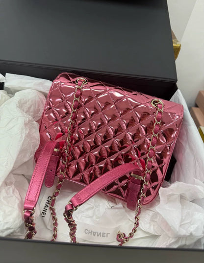 Chanel 24C purple pink mirrored backpack star bag