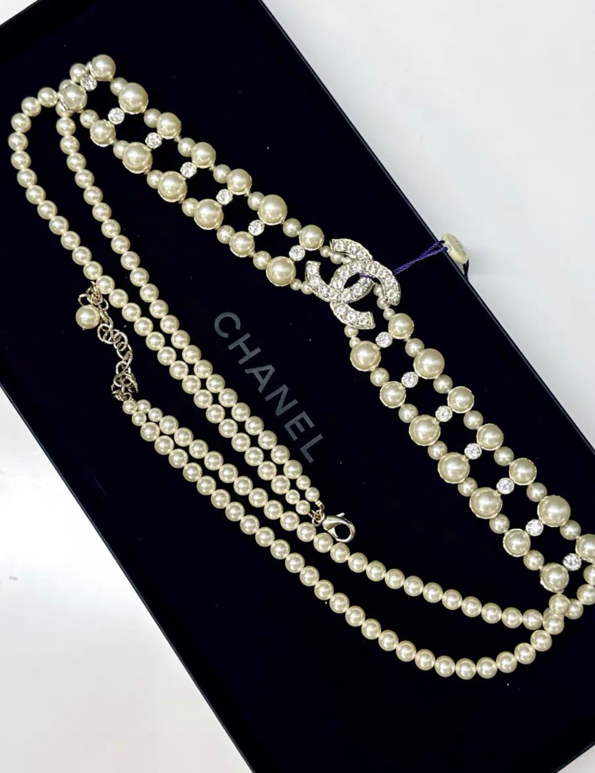 Chanel 21K double cc pearl waist chain