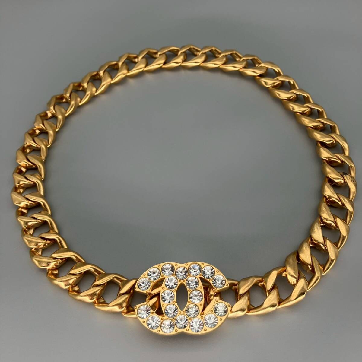 Rare Chanel 1995  Crystal CC Chunky Chain Belt