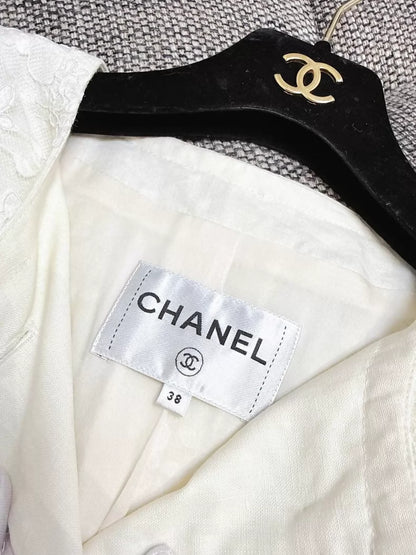 Chanel 20C White Floral Lace Jacket