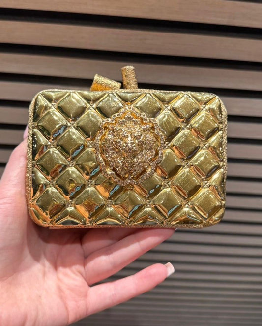 Rare Chanel 2009 Paris-Moscow Gold clutch
