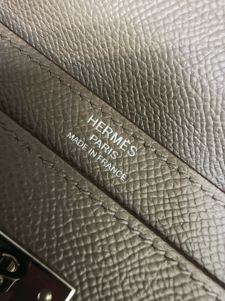 Hermes Kelly Depeches 36 briefcase pewter grey silver hardware
