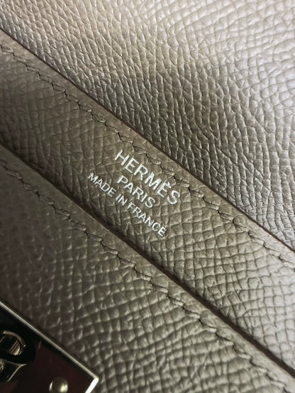 Hermes Kelly Depeches 36 briefcase pewter grey silver hardware