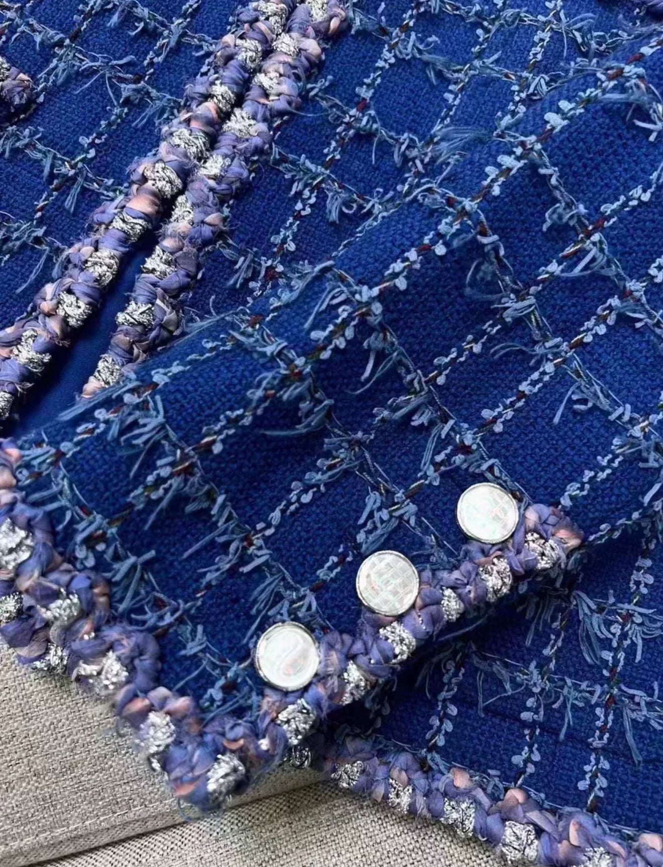 Chanel 23C Blue Tweed Jacket
