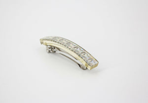 Chanel Vintage 97P Resin Iridescent Resin Seven Silver-Tone CC Logos Hair Clip