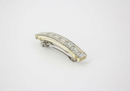 Chanel Vintage 97P Resin Iridescent Resin Seven Silver-Tone CC Logos Hair Clip