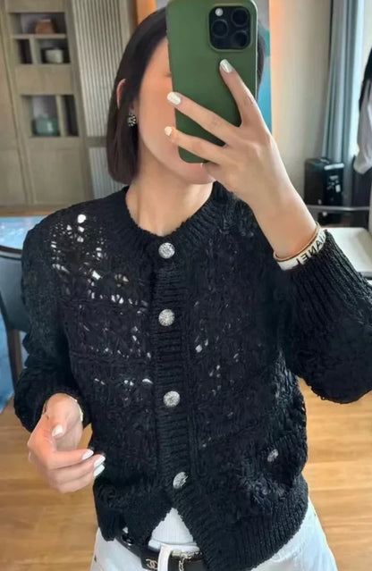 Chanel 24S Black Knitted Cardigan