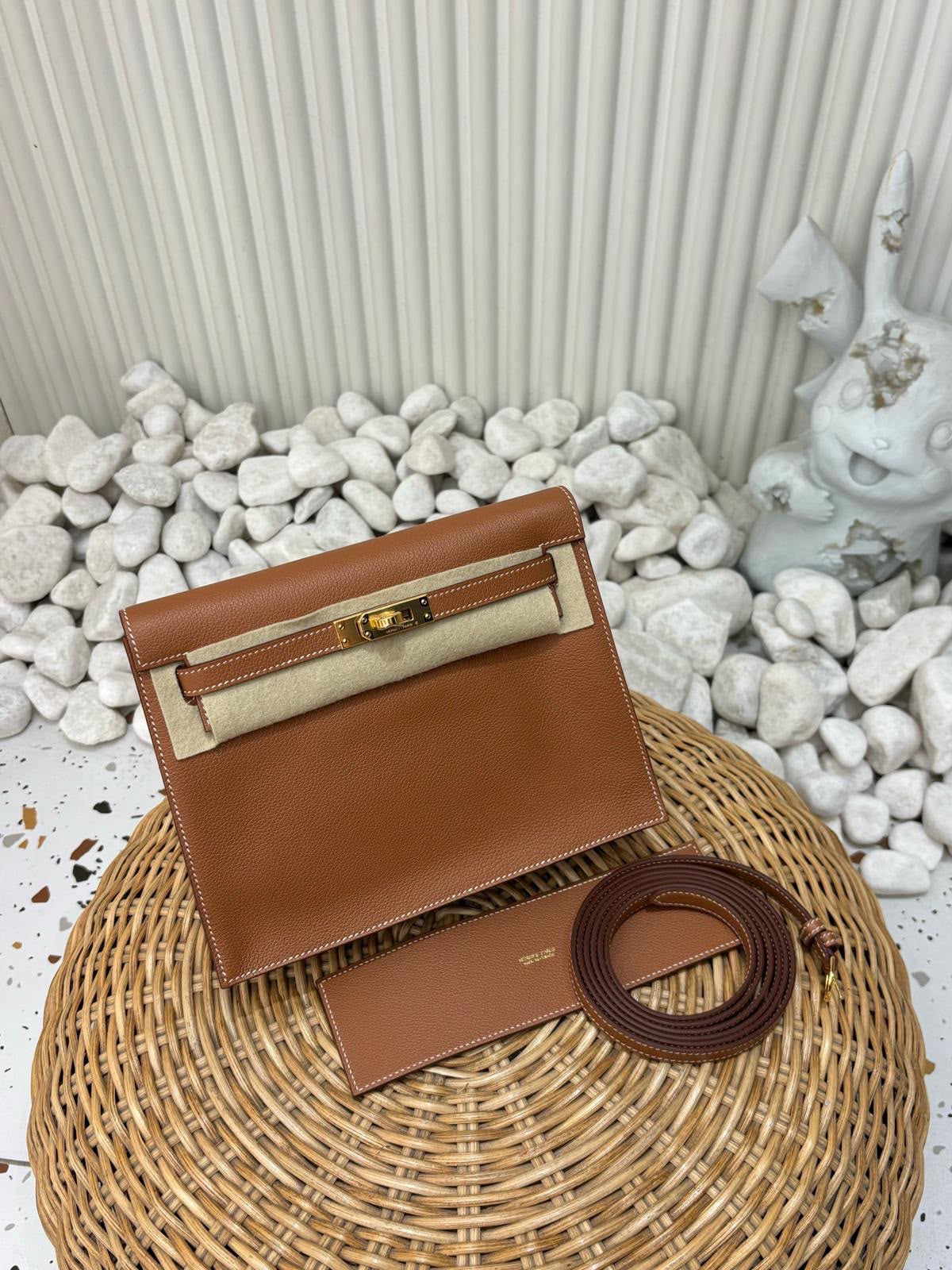 Hermes Kelly Danse Gold Evercolor Gold hardware