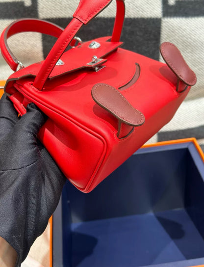 Hermes kelly doll Red Swift leather with Palladium Hardware