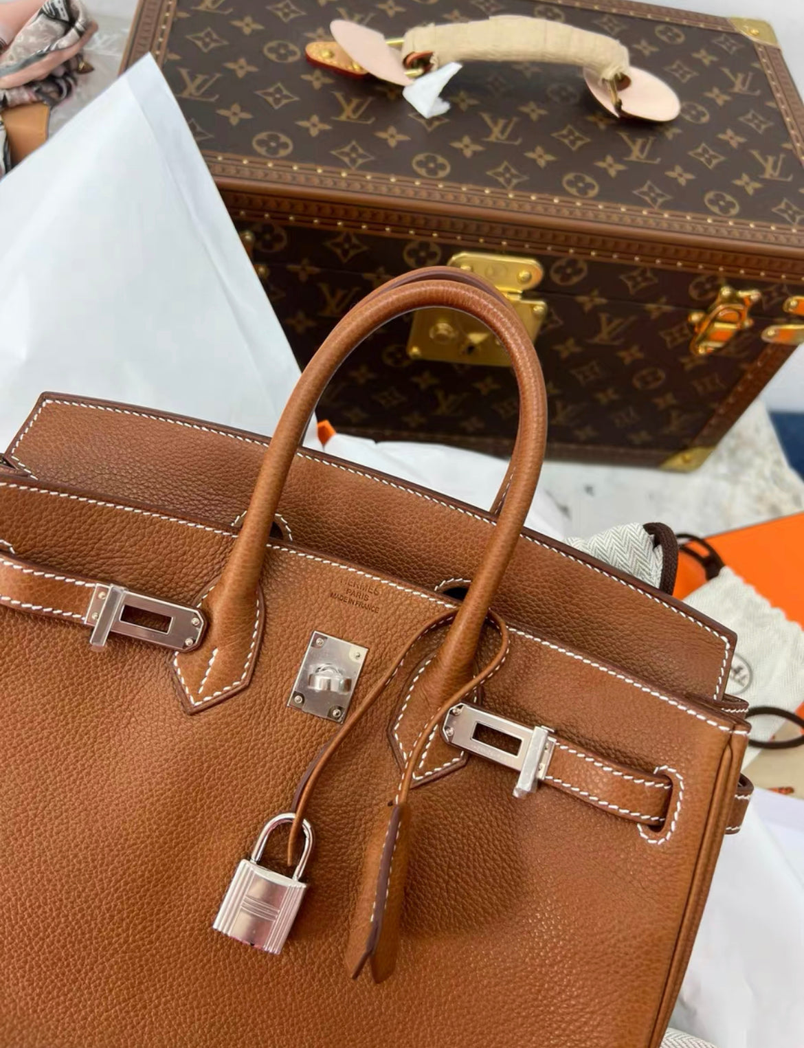 Hermès Birkin 25 Gold Togo Palladium Hardware