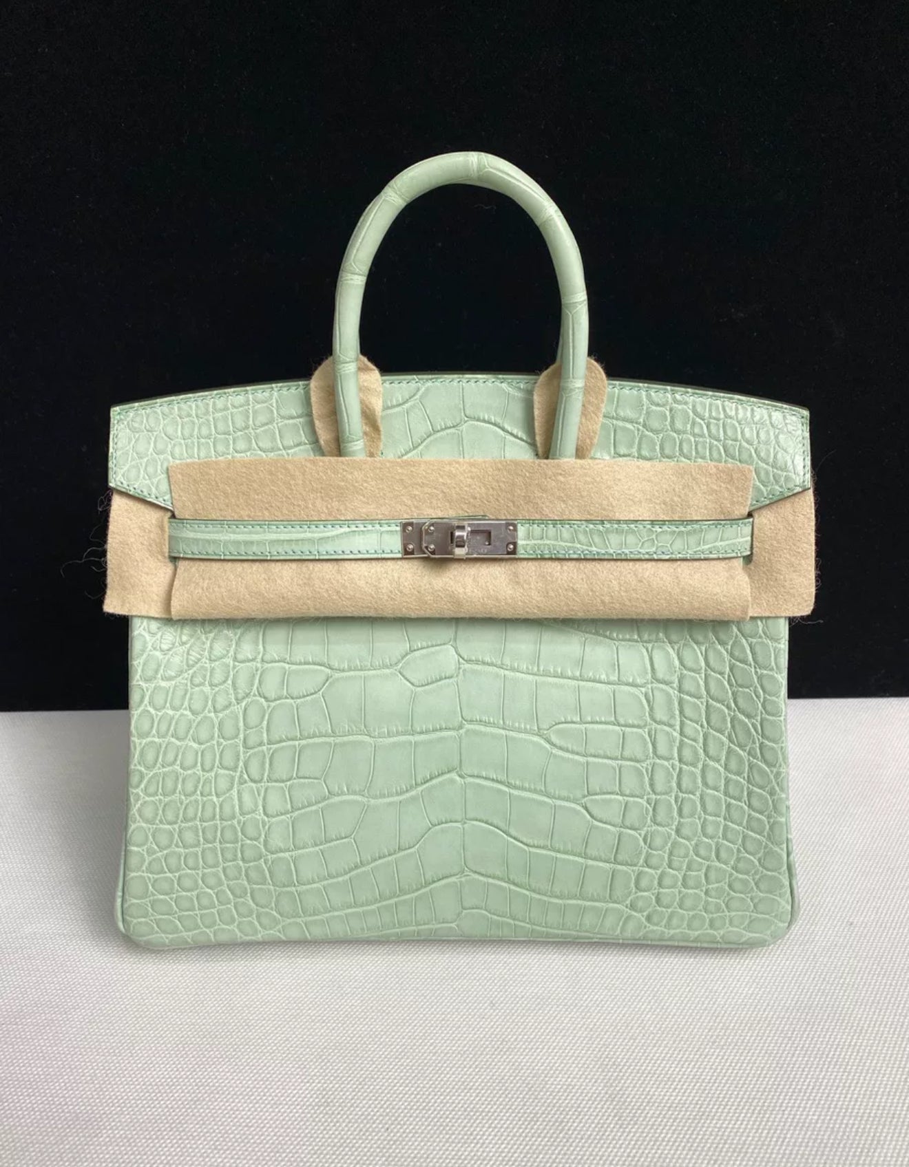Hermès Birkin 25 Vert d'Eau Matt Alligator Palladium Hardware