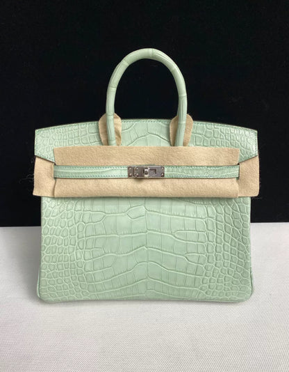 Hermès Birkin 25 Vert d'Eau Matt Alligator Palladium Hardware