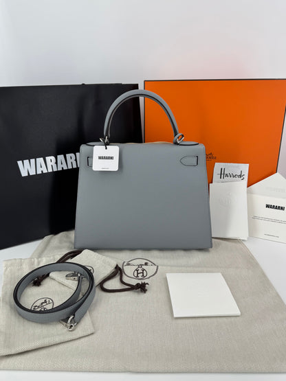 Hermès Kelly 28 PO GRIS PANTIN Epsom leather sellier palladium hardware