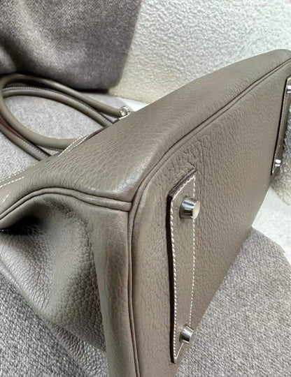 HERMES shoulder Birkin Etoupe palladium hardware