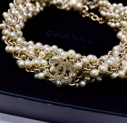 Chanel 17A Multi-Layer Pearl Choker Necklace