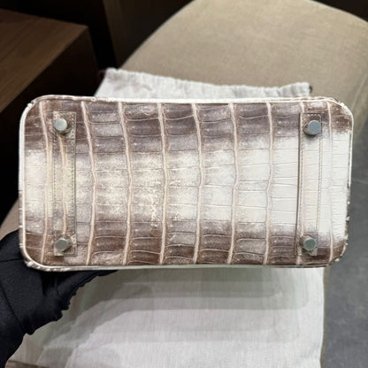 Hermes Birkin 25 Himalaya crocodile leather Palladium Hardware
