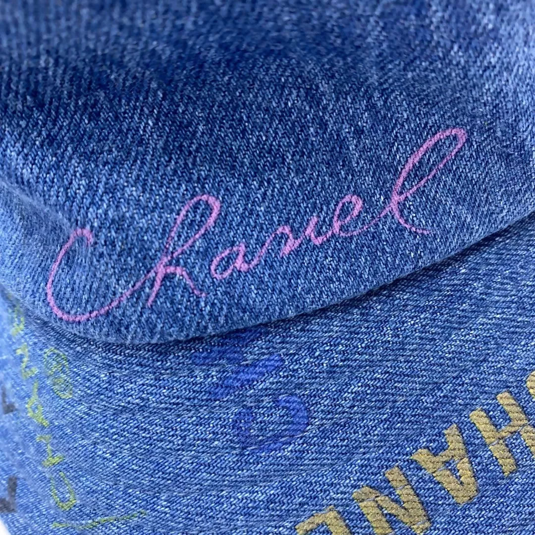 Chanel 22P denim blue graffiti hat