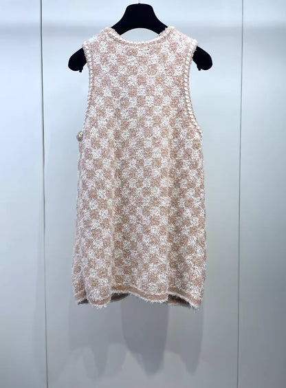 Chanel 23S Orange and White Knit Vest
