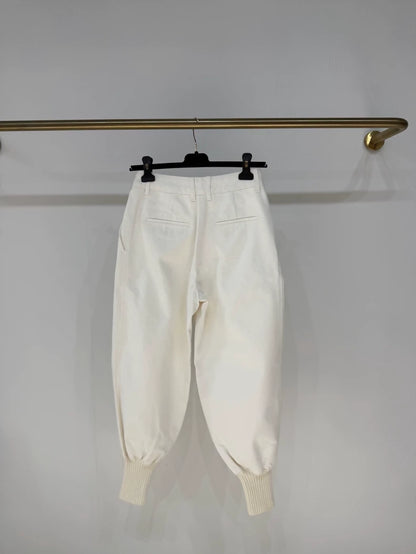 Loro Piana Natural White Wide-Leg Pants