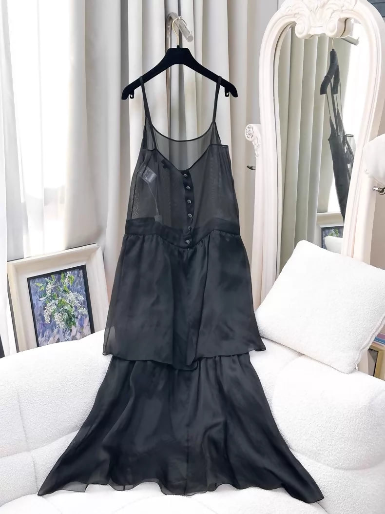 Chanel 24S Black silk  dress
