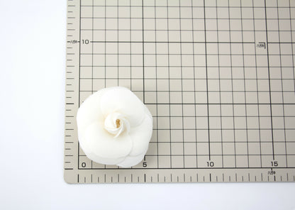 Chanel Vintage 81-85 Silk White Camellia Brooch