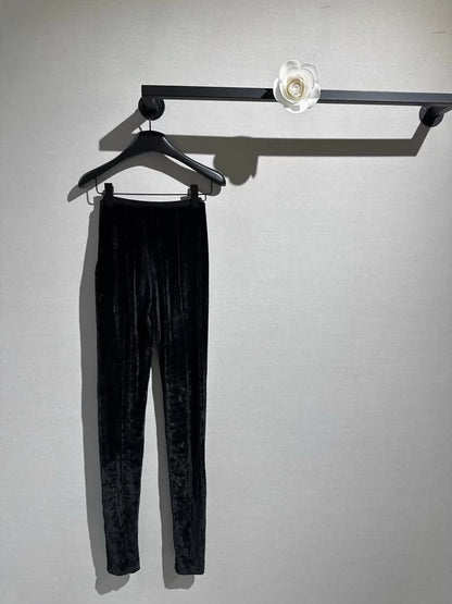 Chanel black velvet trousers