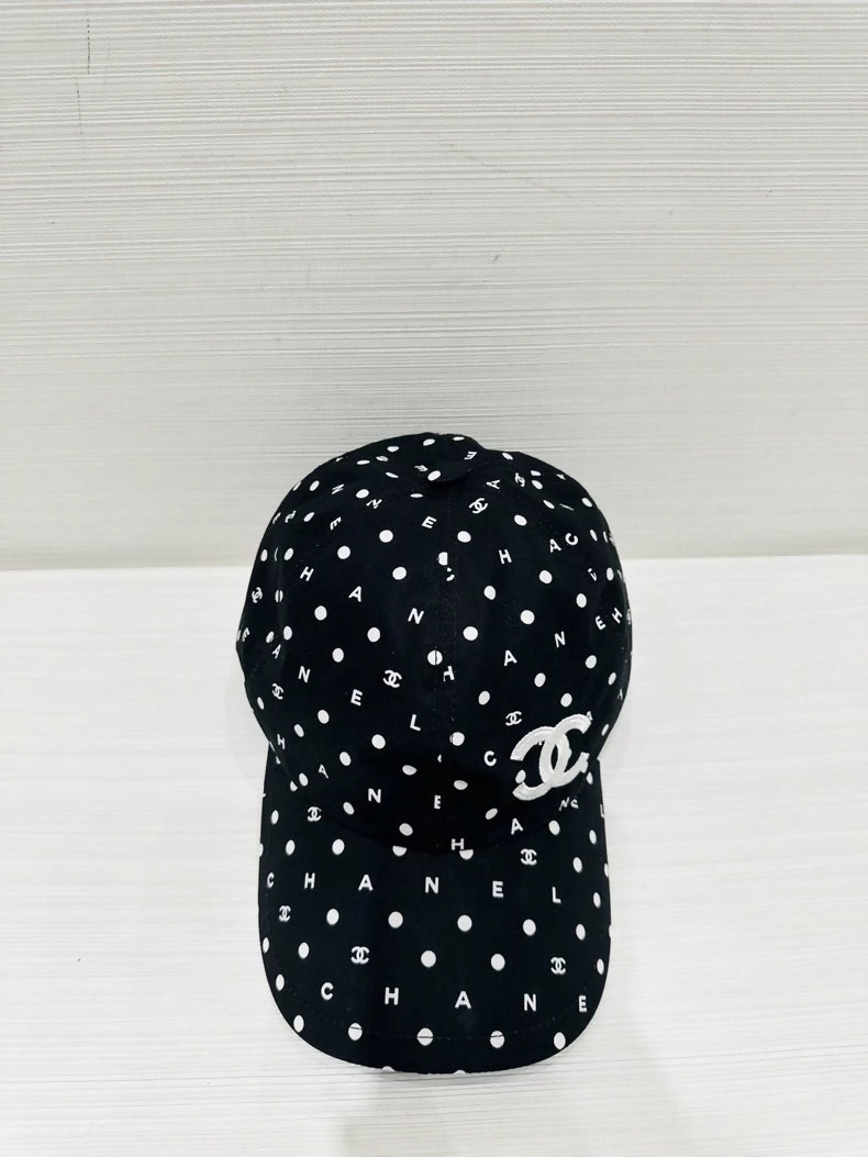 Chanel polka dot cap