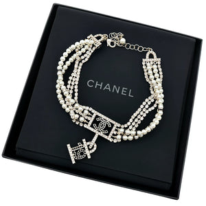 CHANEL multi-layered pearl choker necklace