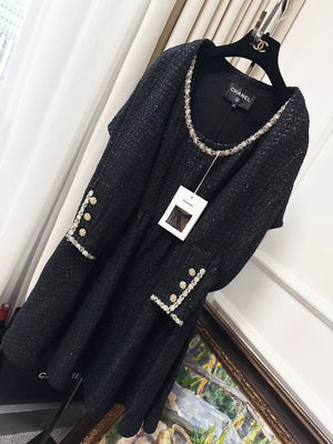 Chanel 23S black tweed dress