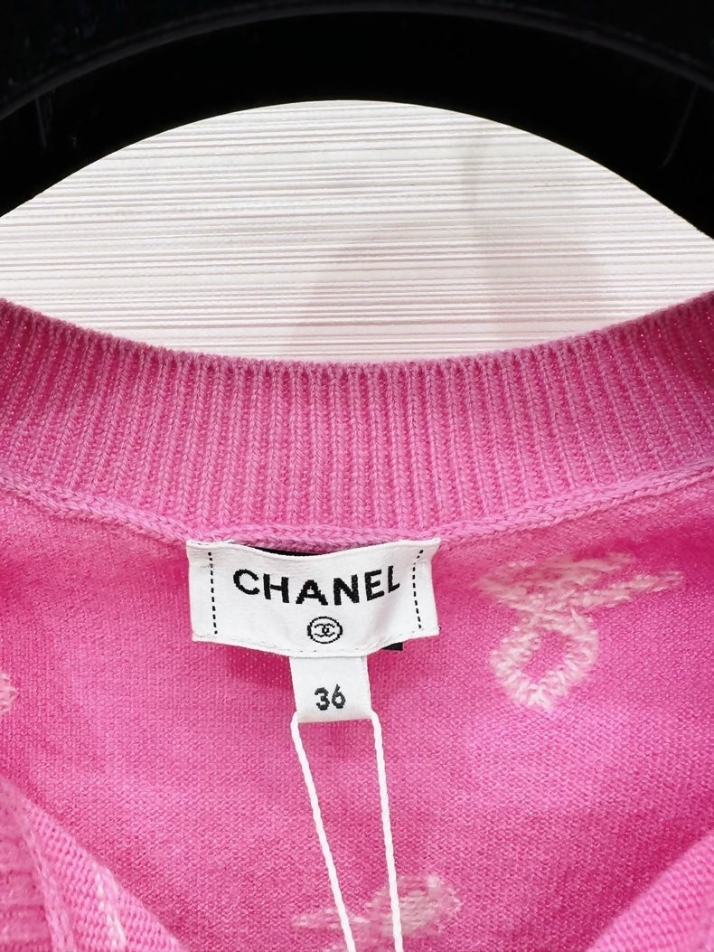 Chanel 24P Pink knit dress
