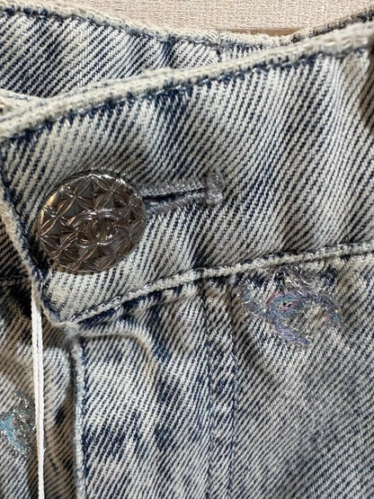 Chanel 21K denim with silver CC Logos