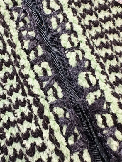 Chanel black and green striped cashmere tweed cardigan