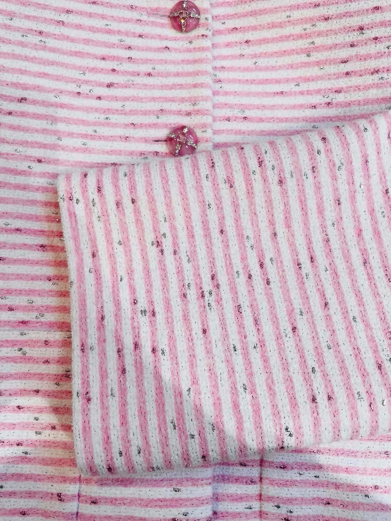 Chanel 24C pink striped jacket