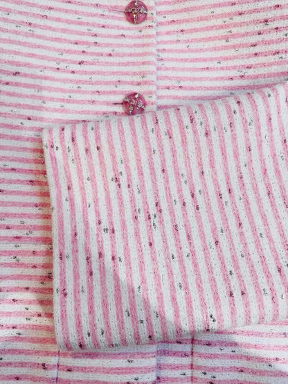 Chanel 24C pink striped jacket