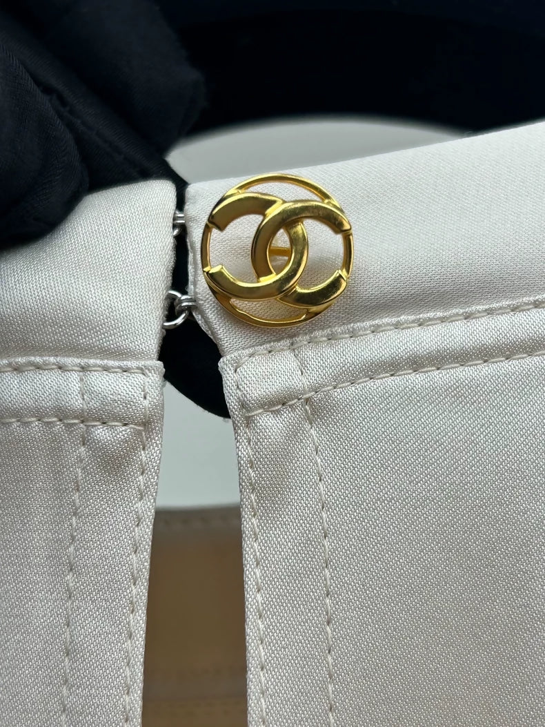 Chanel 26S beige silk top