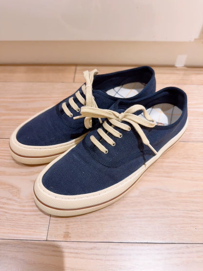 Loro Piana LP Nantucket Walk series navy blue retro canvas shoes,